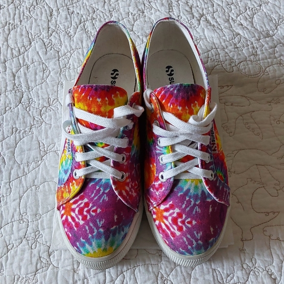 Superga Tie dye Platform Sneakers Size 7.5 - Picture 8 of 10
